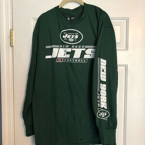 New York Jets Long Sleeved T-Shirt Large Green, White and Gray NFL Team Apparel